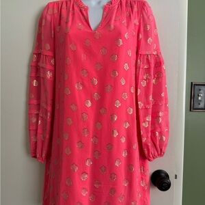 Lilly Pulitzer Pink Dress with Gold Accents